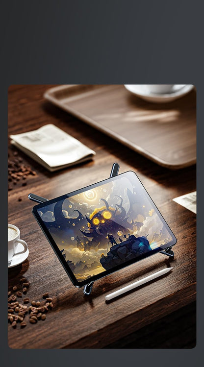 Portable Laptop Stand, Adjustable Aluminum X-Frame Computer Riser, Foldable Notebook Holder with Multi-Angle Support