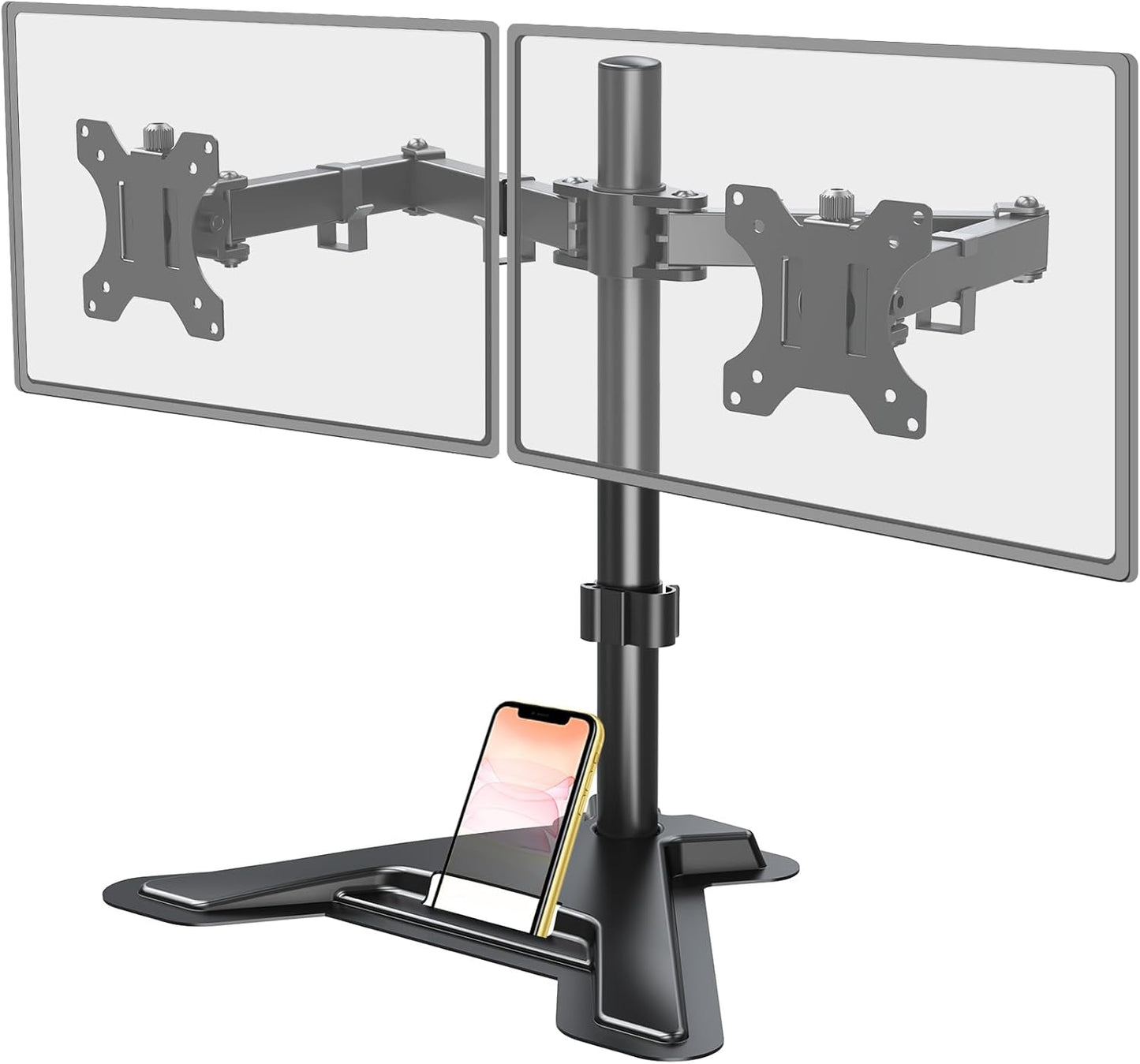 MOUNT PRO Single Monitor Stands Fits 13-32 inch/17.6 lbs Screen, Free-Standing Computer Monitor Mount for Desk, Display Standing with Adjustable Height/Tilt/Swivel/Rotation, VESA 75x75 100x100
