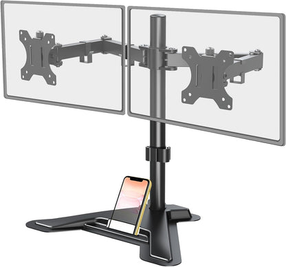 MOUNT PRO Single Monitor Stands Fits 13-32 inch/17.6 lbs Screen, Free-Standing Computer Monitor Mount for Desk, Display Standing with Adjustable Height/Tilt/Swivel/Rotation, VESA 75x75 100x100