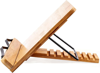 Adjustable Book Stand, Stable and Lightweight Wooden Textbook Holder Stand, Bible/Recipe/Pad/Reading/Cooking Book Tray