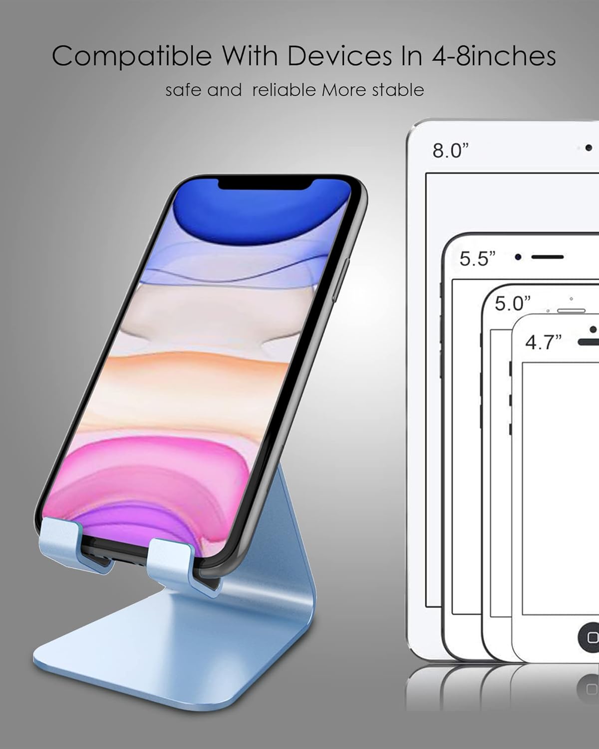 CreaDream Cell Phone Stand, Cradle, Holder, Aluminum Desktop Stand Compatible with Switch, All Smart Phone, iPhone 15 14 13 12 Pro Max Plus Mini Xr X Se 8 SE -Rose Gold