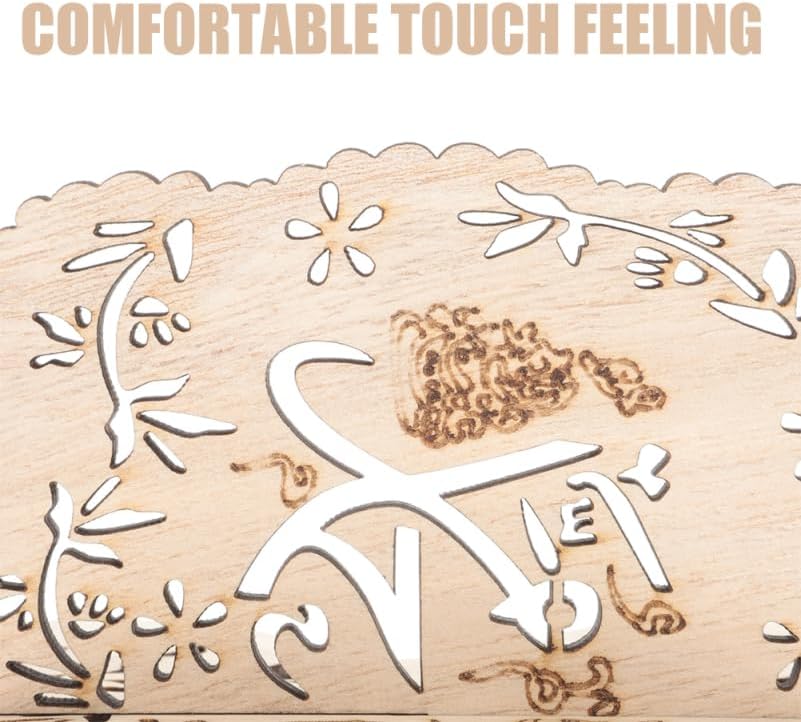 2Pcs Quran Holder Book Stand Wooden Carved Prayer Book Display Holder for Bible Magazine Cookbook