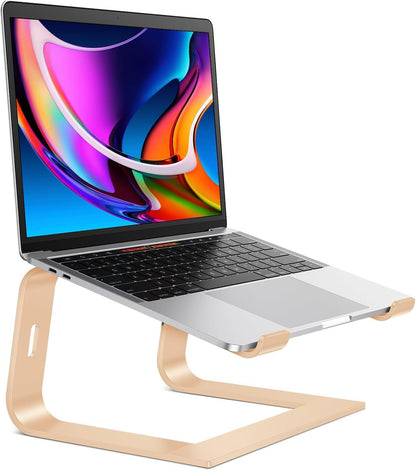 OMOTON Laptop Stand, Detachable Laptop Mount, Aluminum Laptop Holder Stand for Desk, Compatible with MacBook Air/Pro, Dell, HP All Laptops (11-16 inch), Silver