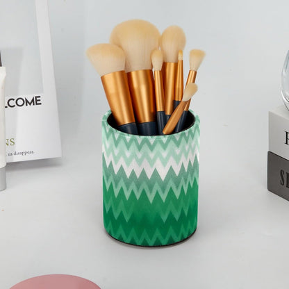 Leather Pen Holder for Desk, Love Cherry Pencil Organizer Pencil Cup Desk Decor Makeup Brush Holder Multifunctional Office Supplies for Home,Office, School
