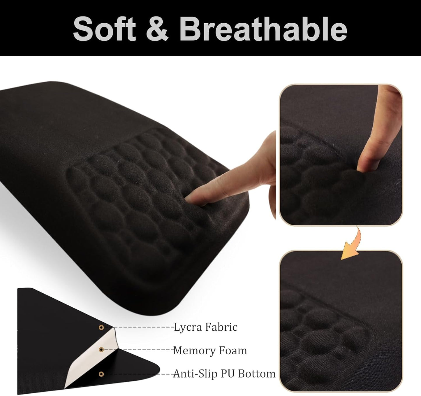 Ospelelf Mouse Pad with Wrist Rest and Keyboard Wrist Rest, Ergonomic Wrist Rest for Computer, Office, Gaming, Pink