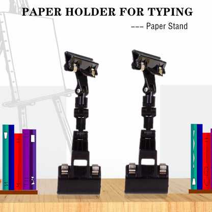 Adjustable Document Holder for Typing, Rotatable Paper Copy Holder Clip,Handy Artist Supplies Clamp,Computer Typing Proofing Folder(2 Packs)