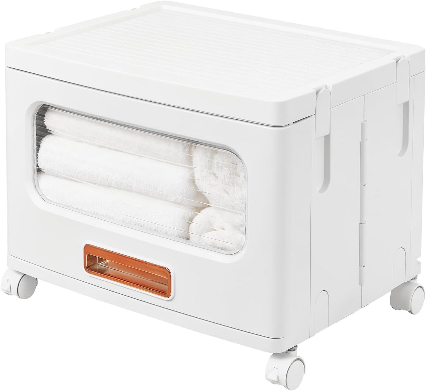 VECELO Plastic Storage Cabinet with Drawers, Stackable Storage Bins with Wheels, Waterproof Bathroom Storage Organizer, Multi-Tier Closet Storage for Bedroom, Living Room, Kitchen, Large 2-Tier