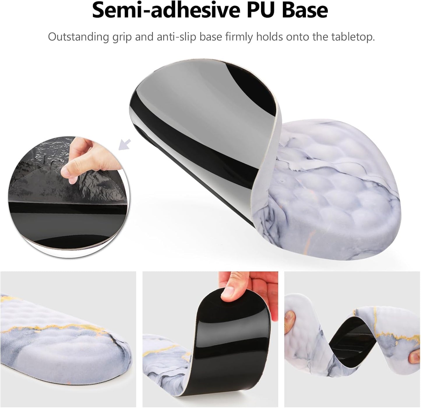 Mouse Pad Wrist Support, Laokiiy 2 in1 Keyboard Wrist Rest+ Ergonomic Mouse Pad, Non-Slip Wrist Rest for Computer Keyboard, Made Easy Typing & Relieve Wrist Pain（Banana Leaf Green）