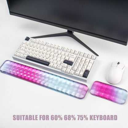 Gel Keyboard and Mouse Wrist Rest Set – Purple Wrist Rest for Computer Keyboard 60%/68%/75%, Comfort & Support for Typing and Gaming