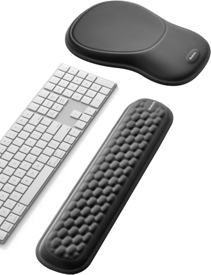 meatanty Keyboard and Mouse Wrist Rest Set, Ergonomic Wrist Pad Support, Computer Hand Palm Rest Combo, Memory Foam Typing Desk Accessory Carpal Tunnel Cushion, Laptop Office Home School-Blue & Black