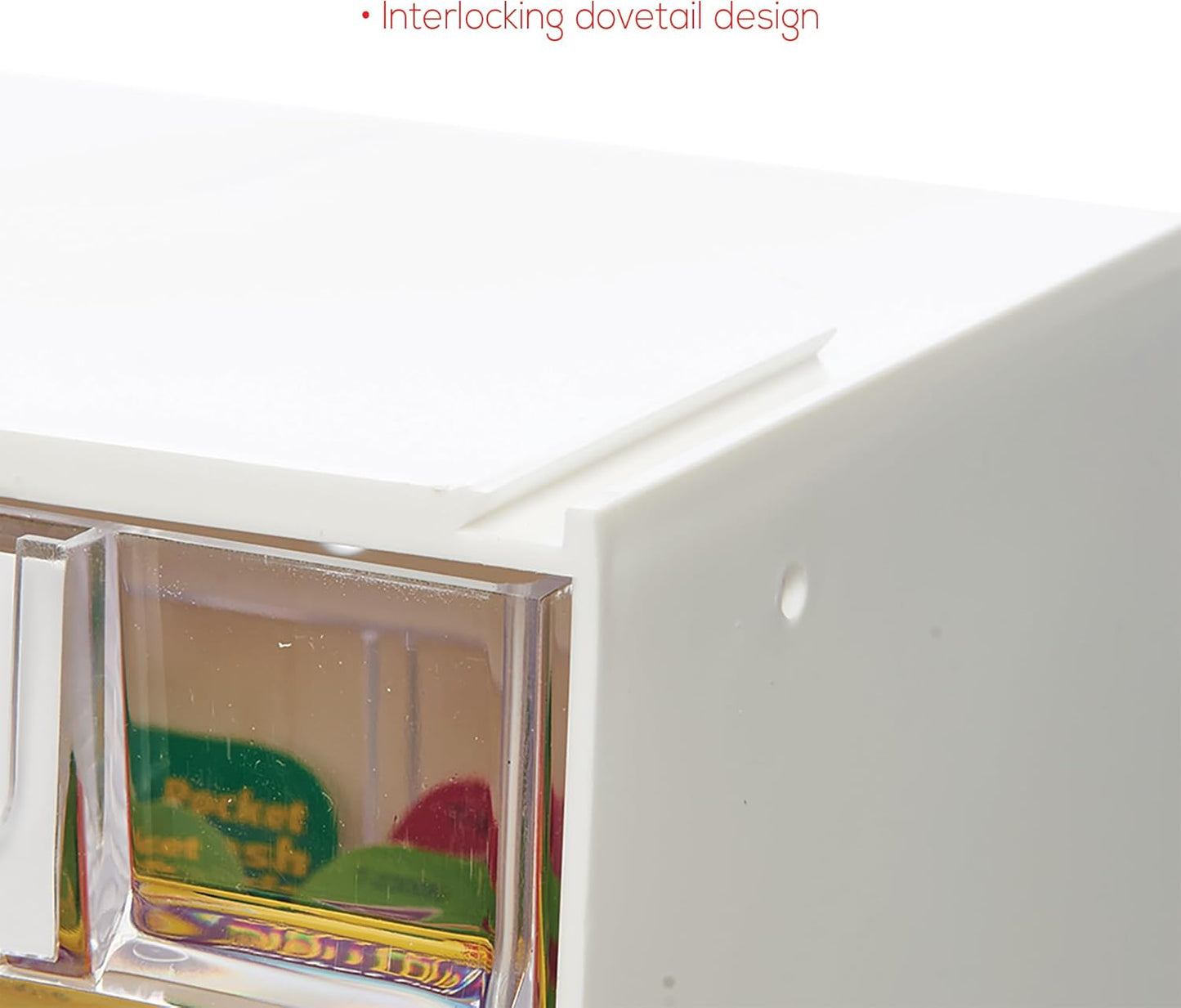 Deflecto Interlocking Tilt Bin, 9 Bin Unit, Clear and White, 23-5/8” x 3-5/16” x 2-5/8” (20903OP)
