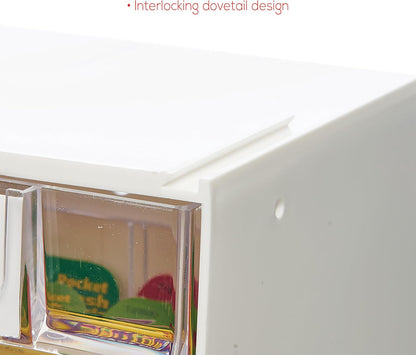 Deflecto Interlocking Tilt Bin, 9 Bin Unit, Clear and White, 23-5/8” x 3-5/16” x 2-5/8” (20903OP)