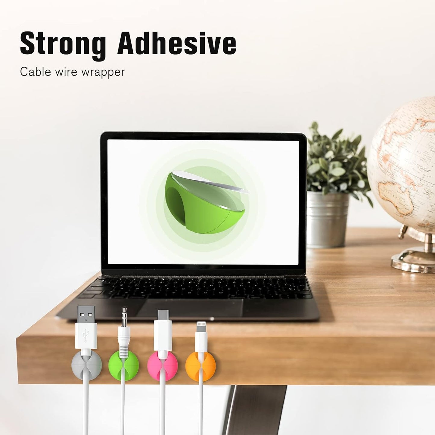 18 Pack Mini Cable Clips, Znben Cord Organizer Holder Adhesive Cord Management Charger Wire Holder Clips for Desk, Home, Office, Car, Cubicle, Nightstand Black