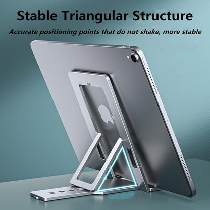 Cell Phone Stand, Fully Adjustable Foldable Desktop Phone Holder for Desk, Thick Case Friendly, Compatible with All Phones (A-Black)