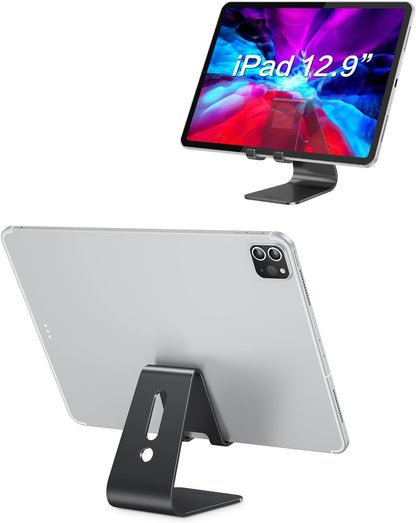 OMOTON Upgraded Aluminum Cell Phone Stand for Desk, C1 Durable Cellphone Dock with Protective Pads, Smart Stand Designed for iPhone17, 16/15/14/13 Pro Max Air, iPad mini, Android Phones,Rose Gold