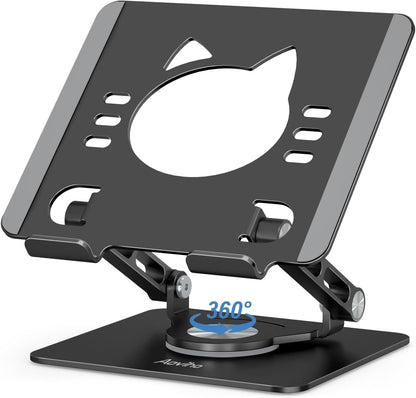 Aoviho Tablet Stand 360° Rotating Aluminum Holder - Adjustable, Portable & Foldable Monitors Stand for iPads, Compatible with 4-13.3" Tablets, Purple