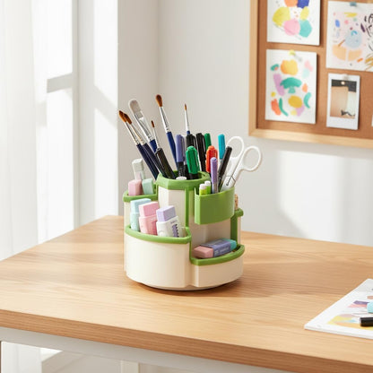 Pencil Pen Holder Desk Organizers Green Desktop Storage Stationery Supplies, Cute Cup Pot for Office, School, Art Supply