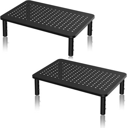 suptek Computer Monitor Stand Riser,Monitor Riser for Laptop, Printer, Notebook and All Flat Screen TV Display with Vented Platform,3 Height Adjustable Laptop Riser,1 Pack,Black(MST003)
