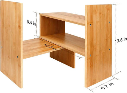 Sorfity Adjustable Desktop Bookshelf, Desk Organizer Display Shelf Counter Top Bookcase Free Style Display Shelf Rack Office Supplies Storage Shelf Book Multipurpose Bookshelf for Office Kitchen