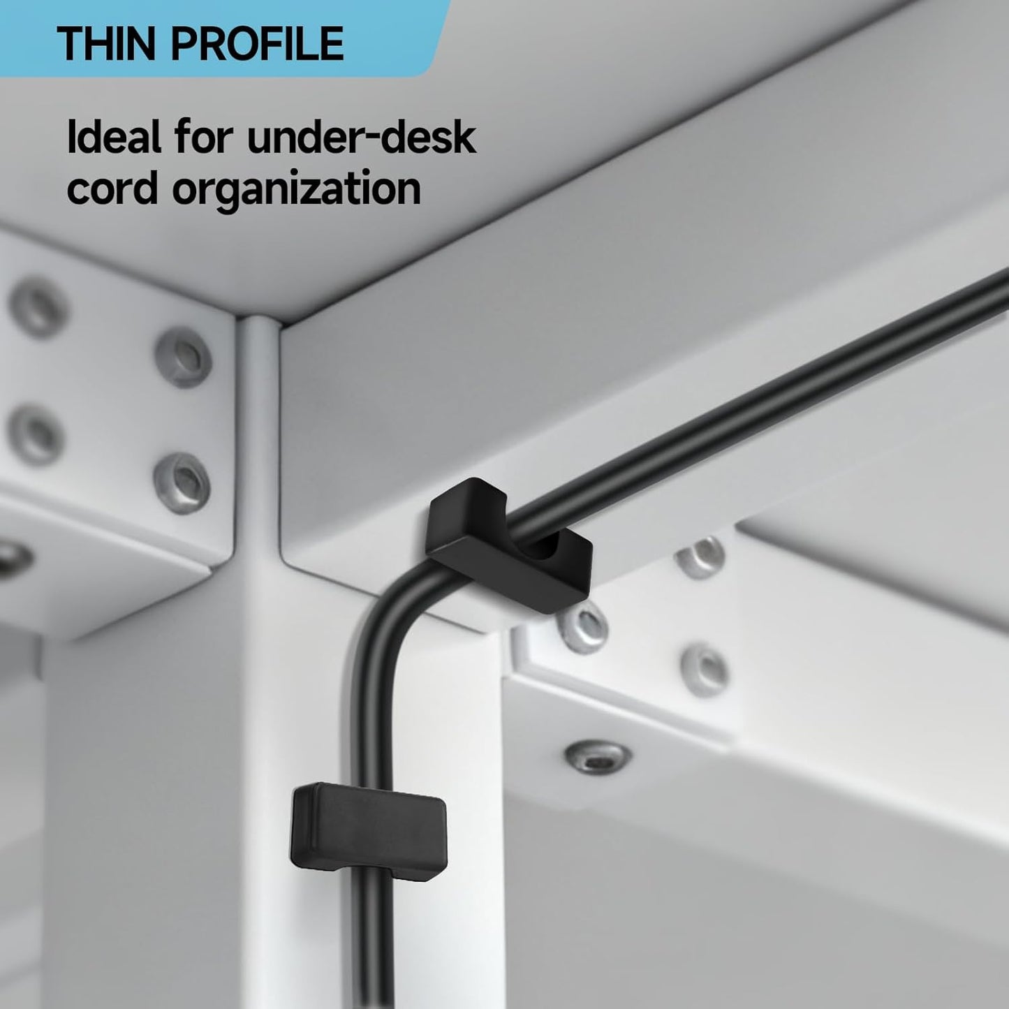 10 Pack Magnetic Cord Holder, Cable Clips - Strong Magnet Wire Management for Office, Under Desk, Nightstand, Car, Kitchen, Reusable Desk Cable Organizers