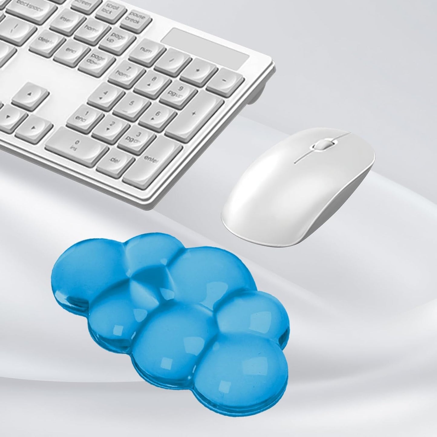 Gel Cloud Keyboard and Mouse Wrist Rest, Cute Wrist Support and Arm Support Keyboard Rest for Keyboard and Mouse Typing Pain Relief，Suitable for Office/Computer/Laptop/Gaming (Pink)