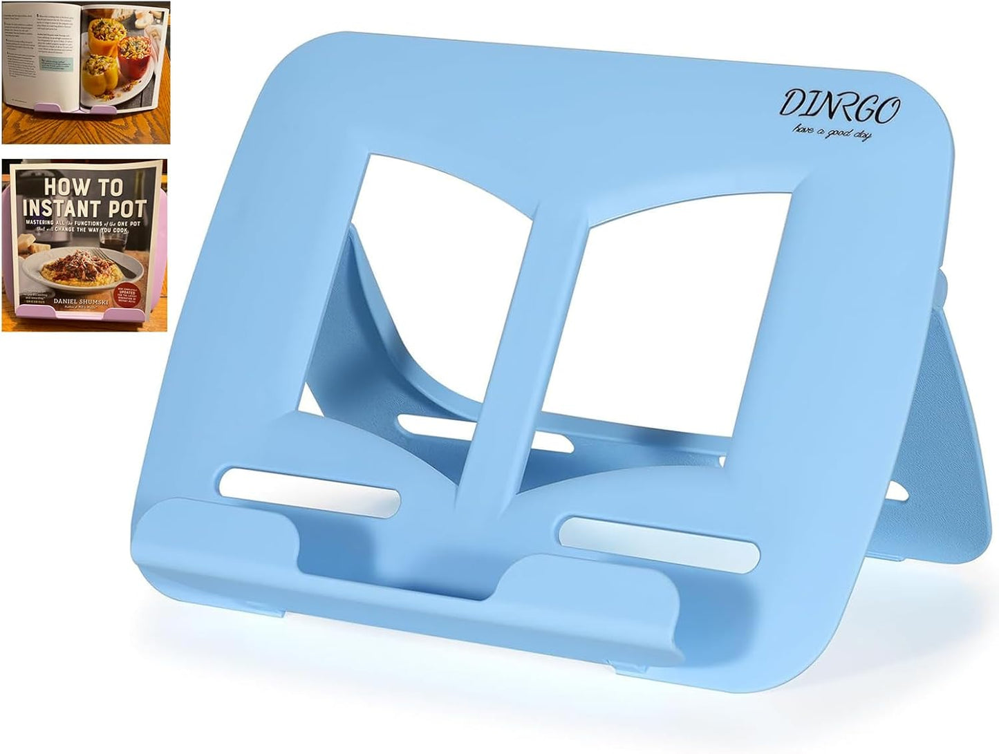 Portable Book Stand Book Holder Book Rest for Kids Reading Hands Free Cookbook Holder Textbook Stands Music Stand Lightweight Waterproof Book Stand Gifts School Supplies (Purple 11.82" *8.26")