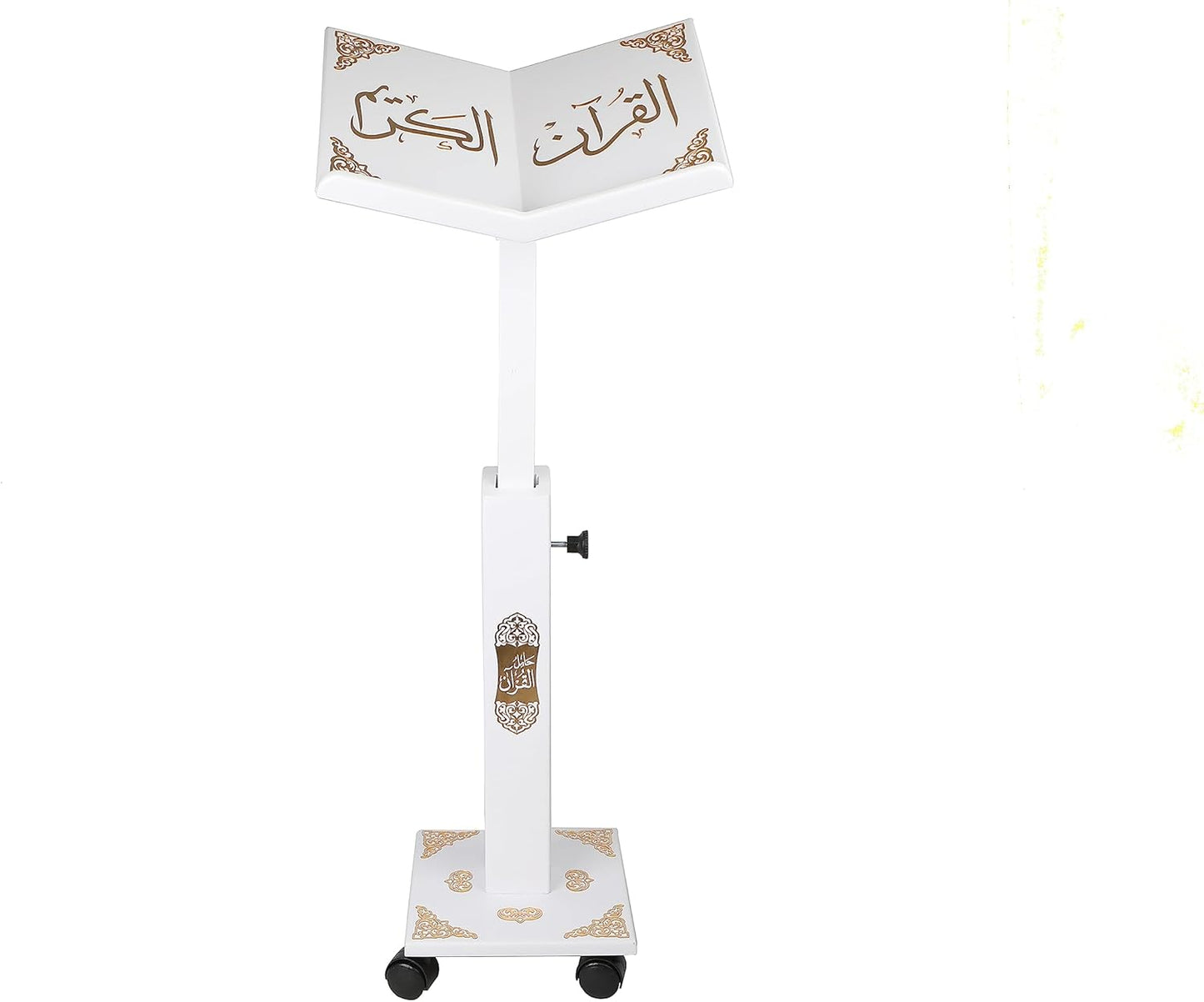 Prayer Book Holder Stand Ramadan Gift Rihal Rehal Wooden Carved Gift (Adjustable White)