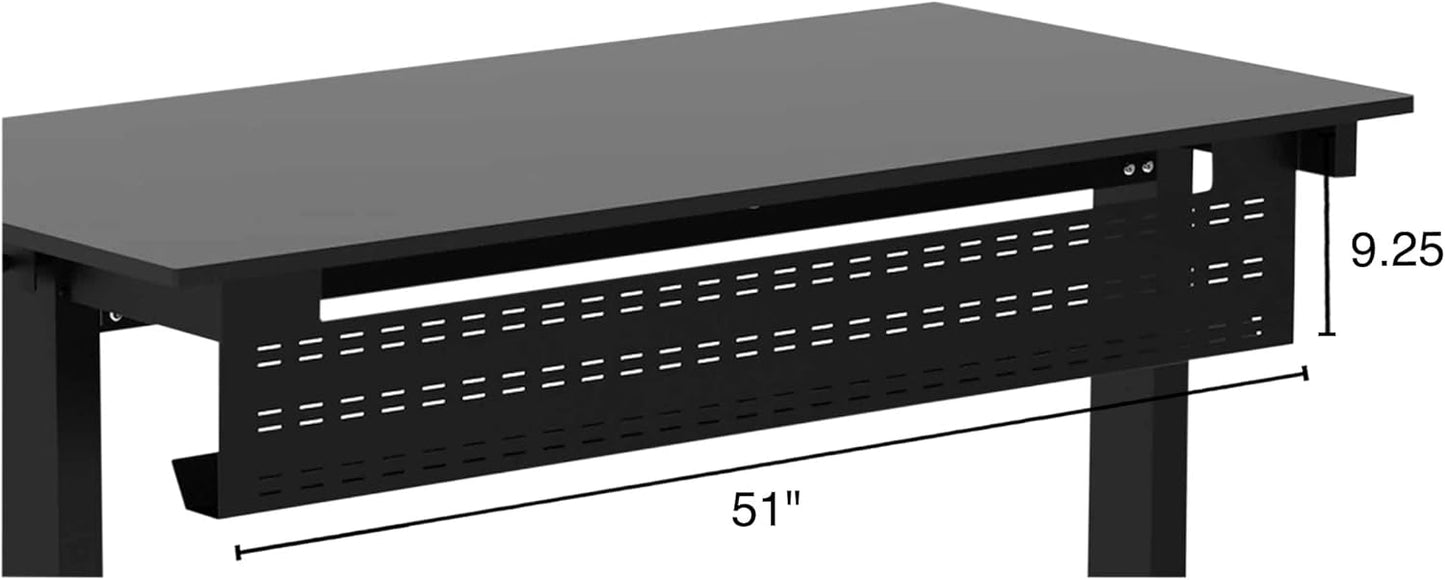 Stand Up Desk Store Under Desk Cable Management Tray Black Horizontal Computer Cord Raceway and Modesty Panel (Black, 39")