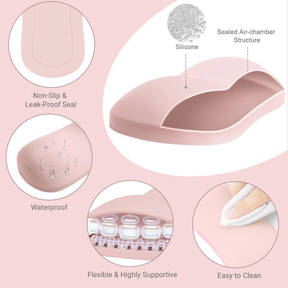 MOSISO Silicone Wrist Rest Pad, Ergonomic Gel Support for Keyboard & Mouse, Soft Comfortable Wrist Cushion for Typing, Gaming, Pain Relief, Office, Laptop Use, Black