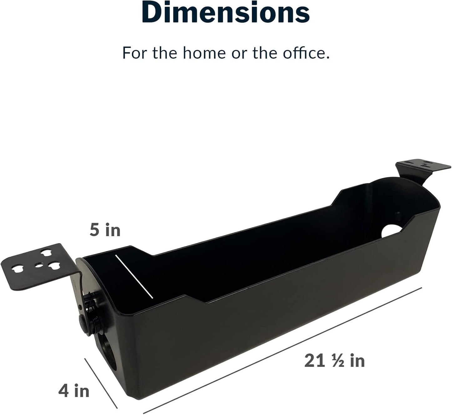 Vari Cable Management Tray - Under Desk Cord & Wire Organizer - Ideal for Home Office Sit Stand Desks - Fits Adjustable Electric Standing Desk 48x30, 60x30, 60x24, 72x30 - Easy Assembly (Black)