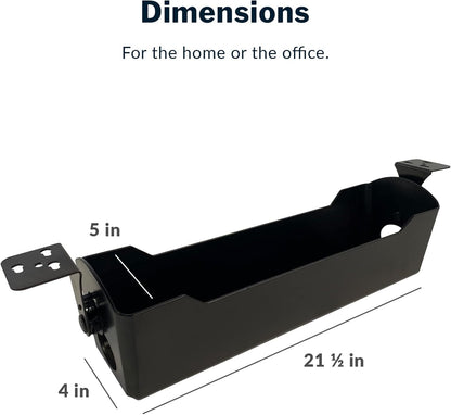 Vari Cable Management Tray - Under Desk Cord & Wire Organizer - Ideal for Home Office Sit Stand Desks - Fits Adjustable Electric Standing Desk 48x30, 60x30, 60x24, 72x30 - Easy Assembly (Black)