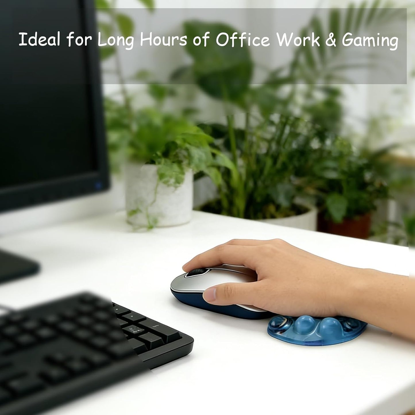 Ergonomic Massage Wrist Pad, Gel Wrist Rest for Mouse & Keyboard - Comfort Support for All-Day Gaming, Office Work, and Computer Use