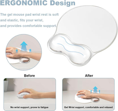 Gel Wrist Rest and Cloud Mouse Pad Support for Keyboard and Mouse - Ergonomic Pink Keyboard Wrist Pad Set for Typing Pain Relief/Computer/Laptop/Gaming/Home/Office (Cloud Shape, Gradient Blue Pink)