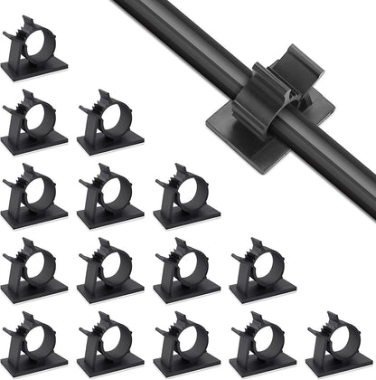 Viaky 30 Pcs Black Cable Wire Clips Adjustable Nylon Wire Holder Adhesive Cable Management Suitable for Maximum Diameter 0.5 inch (12.5mm) Cables