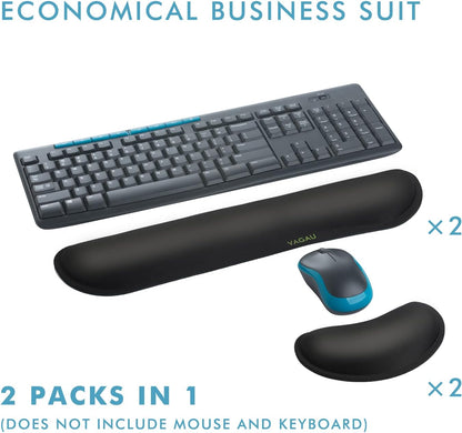 Comfy Mee Premium Memory Foam Keyboard and Mouse Wrist Rest Pads Set- for Comfortable Typing &Wrist Pain Relief (Pack of 2)