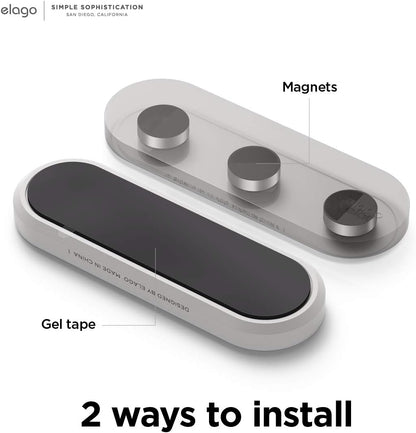 elago Magnetic Cable Management Buttons, Magnetic Cable Holder, Organize 3 Cables, Powerful Magnets, Reusable Sticker Attaches to Surface, Desk Organization (Black)