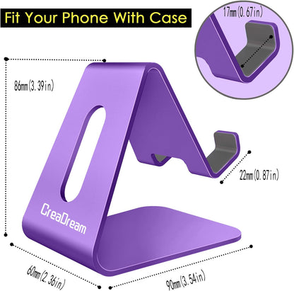 CreaDream Cell Phone Stand, Cradle, Holder, Aluminum Desktop Stand Compatible with Switch, All Smart Phone, iPhone 15 14 13 12 Pro Max Plus Mini Xr X Se 8 SE -Rose Gold
