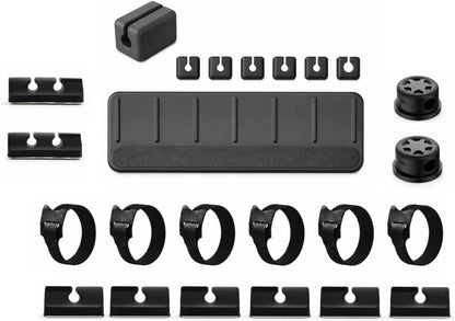 Magnetic Cable Organizer Kit (17-Piece) – Desk Cable Management Set with Magnetic Base & Adhesive Clips – Holds 6 Cables – Reusable Cable Ties for Office, Home & Gaming Setup