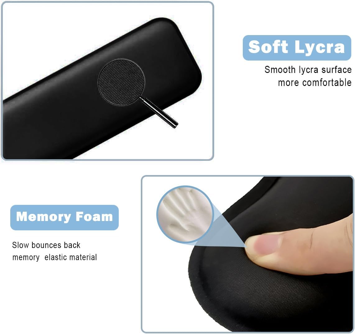 Computer Keyboard Wrist Rest Stand Set for Desktop, Keyboard Holder Easy Typing with Wrist Pad for Office, Home, School - Pink