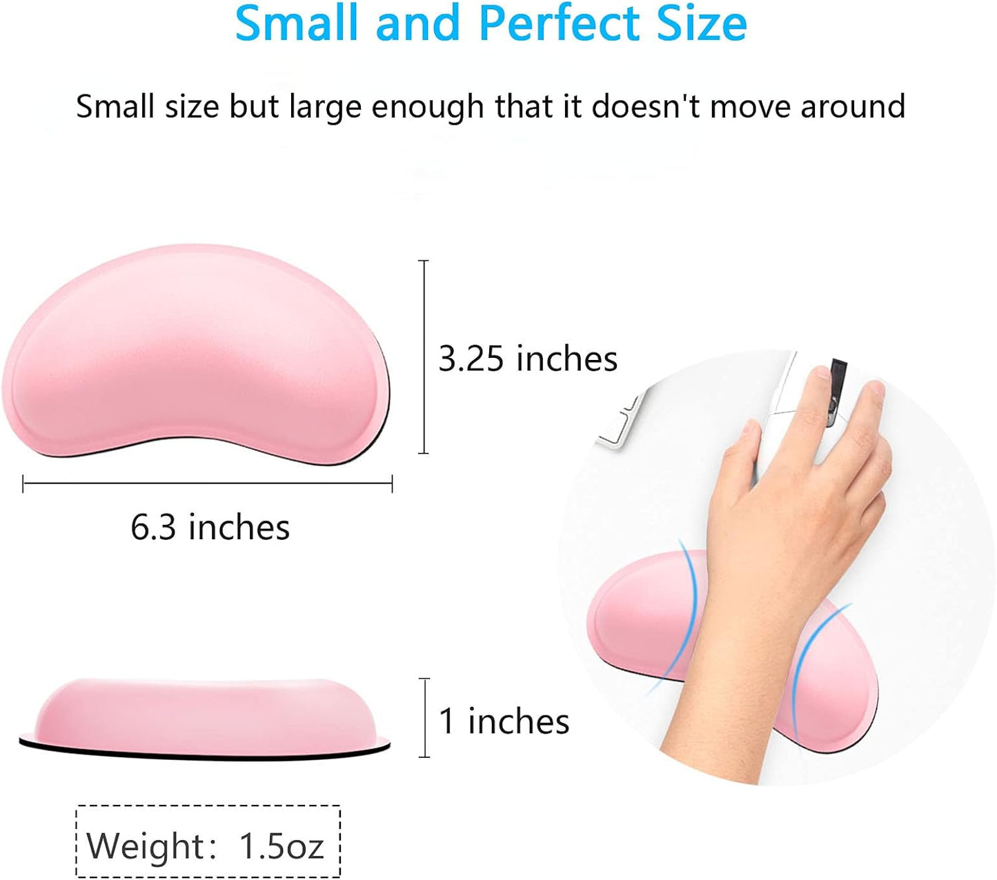 Dapesuom Keyboard Wrist Rest Set, Cute PU Leather Wrist Cushion for Computer Keyboard and Mousepad, Memory Foam Mouse Pad Rests Support with Non-Slip Base for Typing Pain Relief Laptop, Colonial White