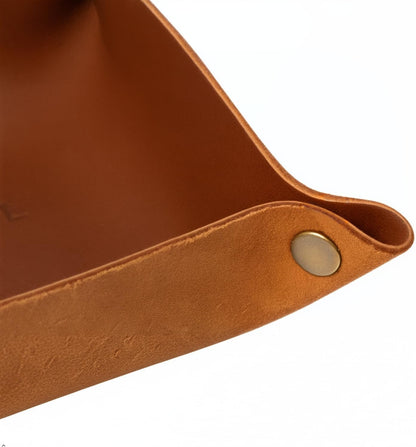 Northwind Personalized Leather Valet Tray – Made in USA - Custom Monogramed Full Grain Leather Catchall Tray for Men, Desk Organizer & Groomsmen Gift, Perfect Storage for Nightstand, Dresser