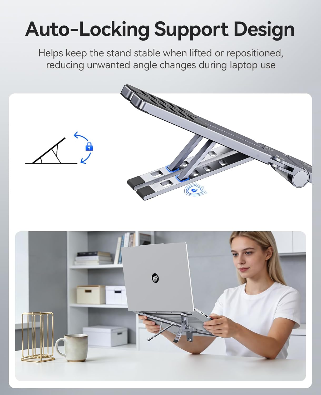 ORICO Portable Laptop Stand for Travel & Desk, Ultra-Compact Foldable Aluminum 3-in-1 Riser for Laptop, Tablet & Phone, 5 Adjustable Heights, Compatible with MacBook/HP/Dell/iPad/iPhone – PN1 (Gray)