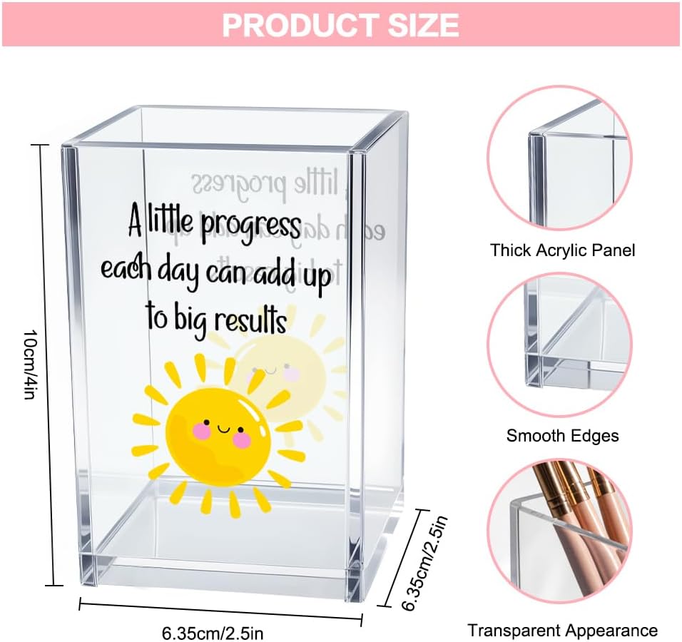 Just Breathe Acrylic Cosmetic Pencil Pen Holder Cup, Hope Inspirational Makeup Brush Organizer Holder, Women Faith Gifts, Encouragement Gifts for Women Mom Daughter Sister Friend Yoga Teacher