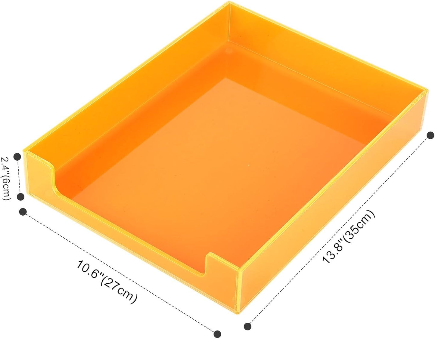 Paper Tray Acrylic File Organizer for Desk Letter Tray Desk Organizer Document Holder Sorter Storage for A4 Office Supplies Magazines, 13.8x10.6x2.4 Inches, Neon Pink