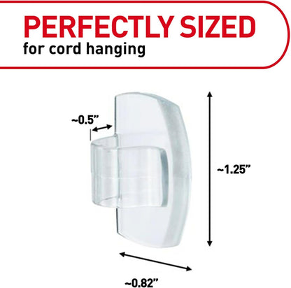 Command Round Cord Clips, Damage-Free Hanging Cable Clips, No Tools Wall Clips for Hanging Electrical Cables of Christmas Decorations, 13 Clear Cord Clips and 16 Command Strips