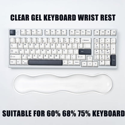 Ergonomic Gel Keyboard and Mouse Wrist Rest Set – Clear Wrist Rest for Computer Keyboard 60%/68%/75%, Comfort & Support for Typing and Gaming (Grey Purple)