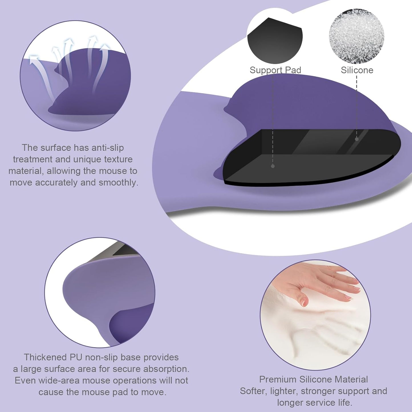 MOSISO Wrist Rest Support for Mouse Pad&Keyboard Set, Circle Curved Ergonomic Mousepad&Coaster Non-Slip Base Home/Office Pain Relief&Easy Typing Pad with Soft Cloth&Silicone Lining, Antique Green