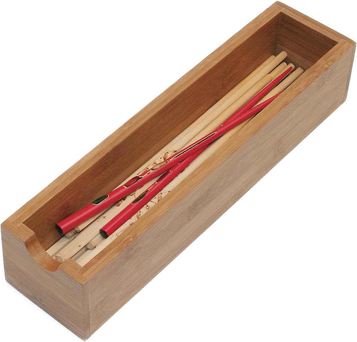 Lipper International 8186S Bamboo Wood Stacking Drawer Organizer Box, 6" x 15"