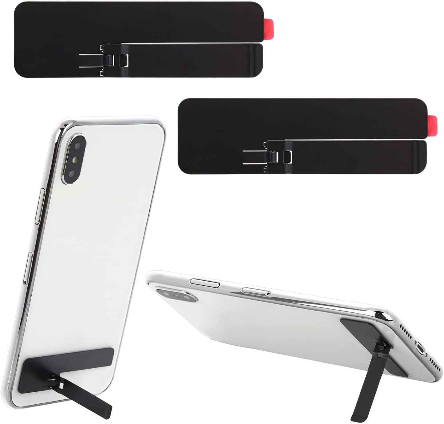 TIESOME 2 Pcs Ultra-Thin Invisible Kickstand, Adjustable Vertical and Horizontal Placement Stand, Metal Case Compatible With Any Cellphone