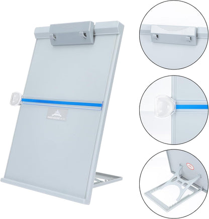 MAGICLULU Adjustable Document Stand Plastic Paper Holder Vertical Desktop Copy Stand Reading Rack for Office and Home Use Light Gray